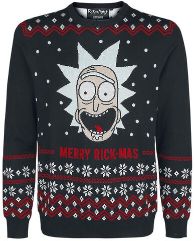 Sweat De Noel - Rick Et Morty - Merry Rick-mas Noir - Taille M